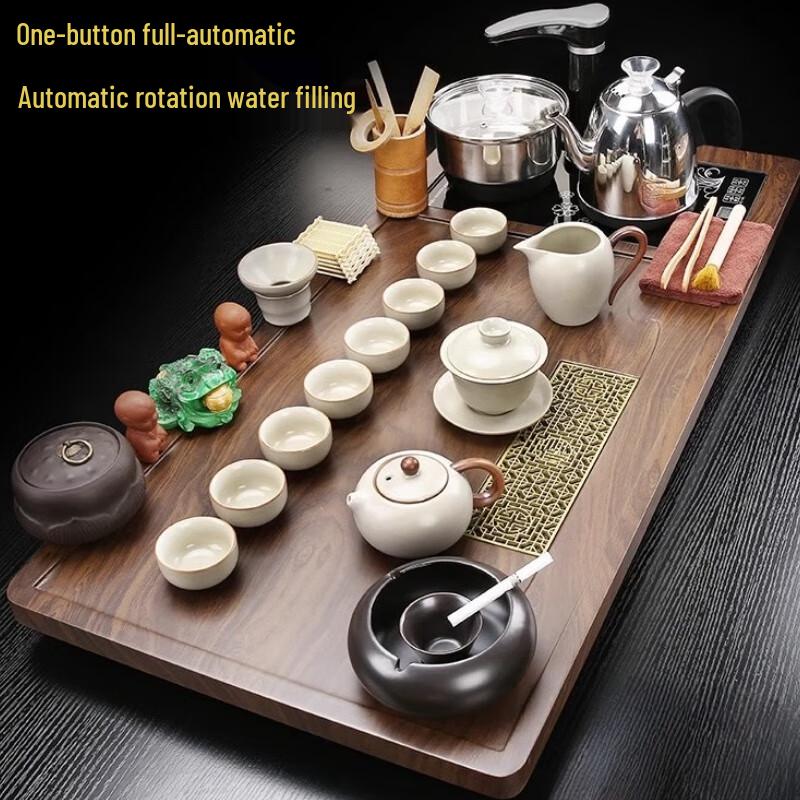 Naijiang Automatic Zisha Kung Fu Tea Set with Wooden Tray