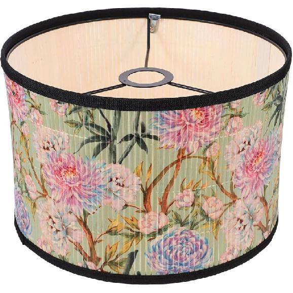 ABOOFAN Bamboo Lamp Shade Flower Pattern Chandelier Lamp Cover Light for Floor Table