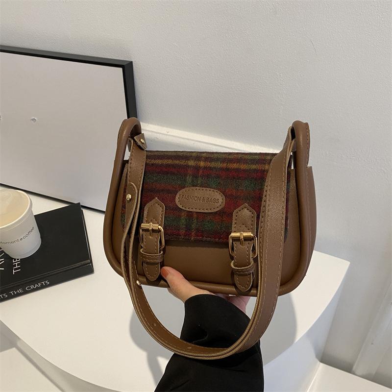 

Ретро мода тренд клетчатая сумка для женщин большой емкости весенняя мода пригородная сумка через плечо одно плечо женская