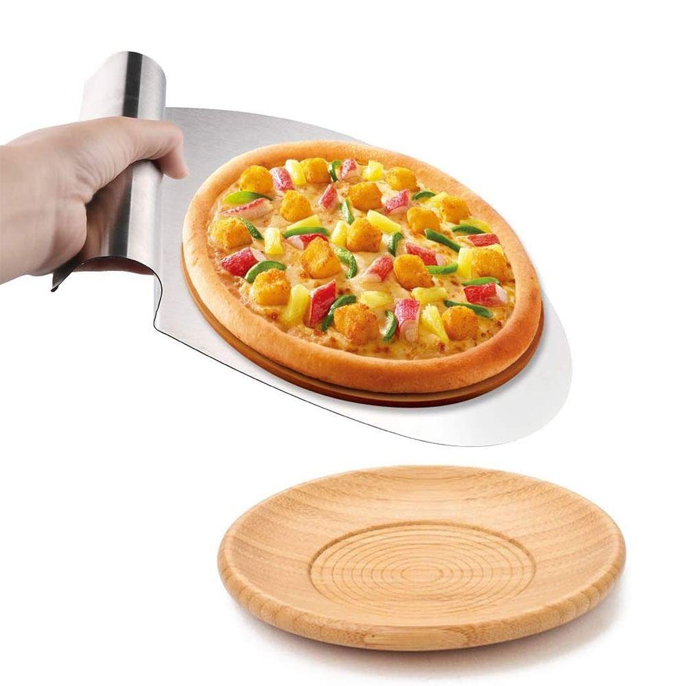Silver Pizza Transfer Shovel Non-Slip Handle Baking Shovel Paddle  Pizza Oven Accessories