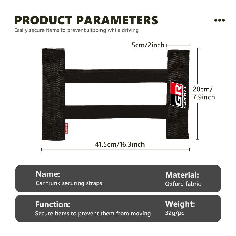 Car Interior Organizer Back Rear Trunk Storage Mesh Fixed Straps For Toyota GRsport Hilux Aygo Yaris Corolla Rav4 CHR Auris
