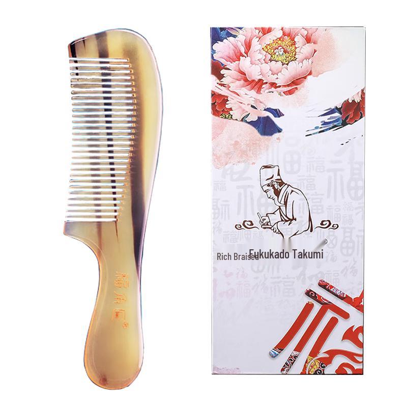 Подарочный набор: расческа из натурального рога быка Fukujiao Jiang