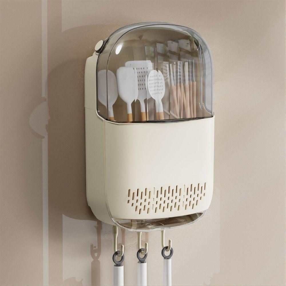 Dust-proof Utensil Holder Wall Mounted Chopstick Holder Durable Chopstick Storage Box  Kitchen
