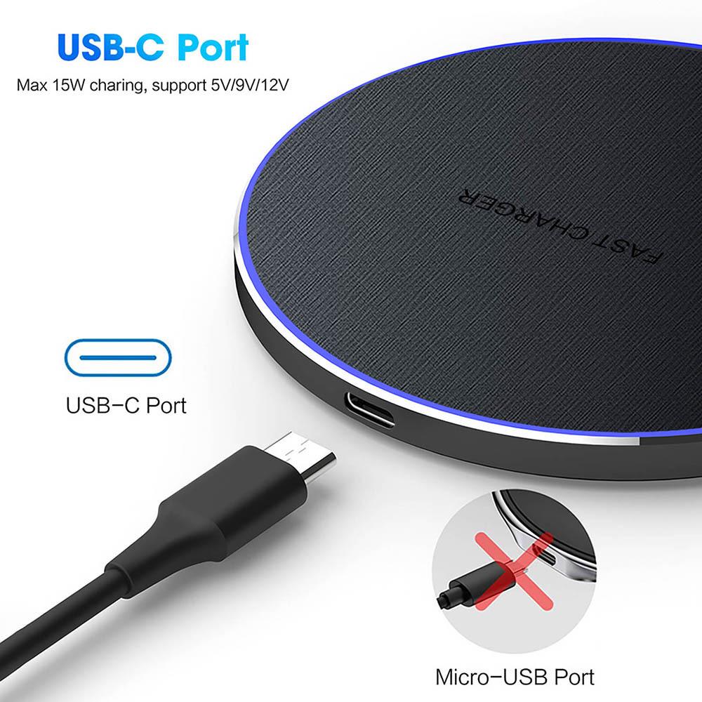 30W Ultra-Thin Aluminum Wireless Charger - 15W Fast Charging Fabric Texture