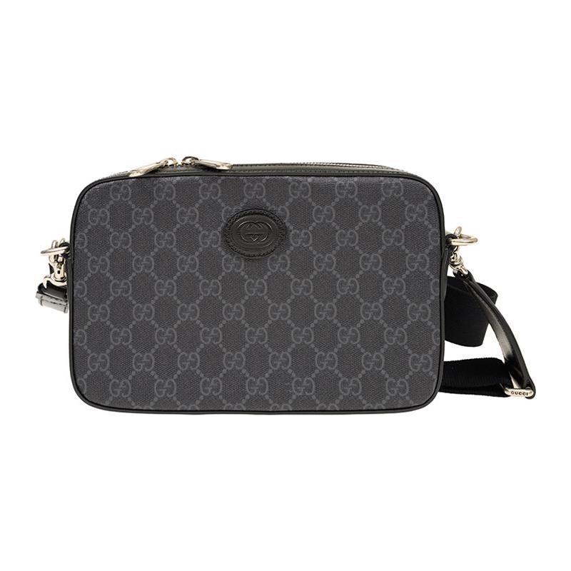 

Gucci Classic Logo Print Zipper Canvas And Leather Shoulder Bag Men bags Black 703468-92THF-1000 Basic Set (Bag+Dust Bag)