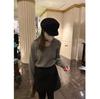 2025 Autumn/Winter New Korean Subtle Design Collar Ribbon Buckle Knit Sweater
