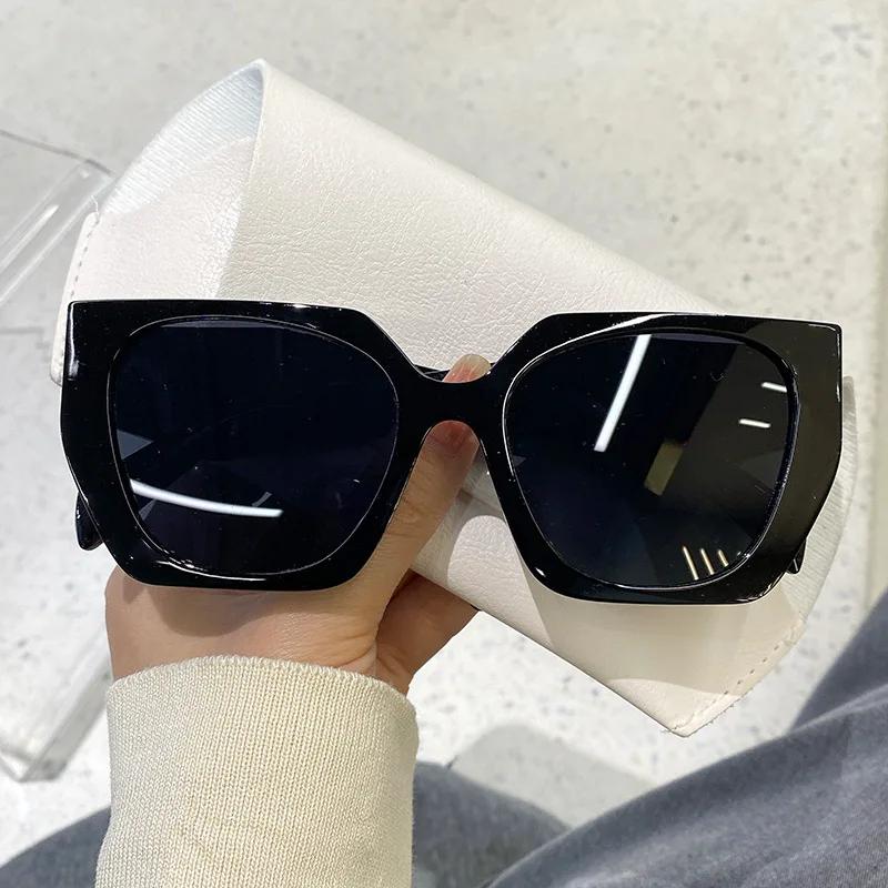 Vintage Brand Designer Polygon Sunglasses Women For Men Luxury Fashion Sun Glasses Trendy Punk Ladies Orange Big Shades