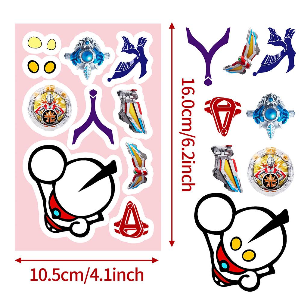 8 Cute Cartoon Ultraman Dress-up Stickers, Water Cup, Computer Waterproof Decorative Stickers, Creative Stationery Stickers