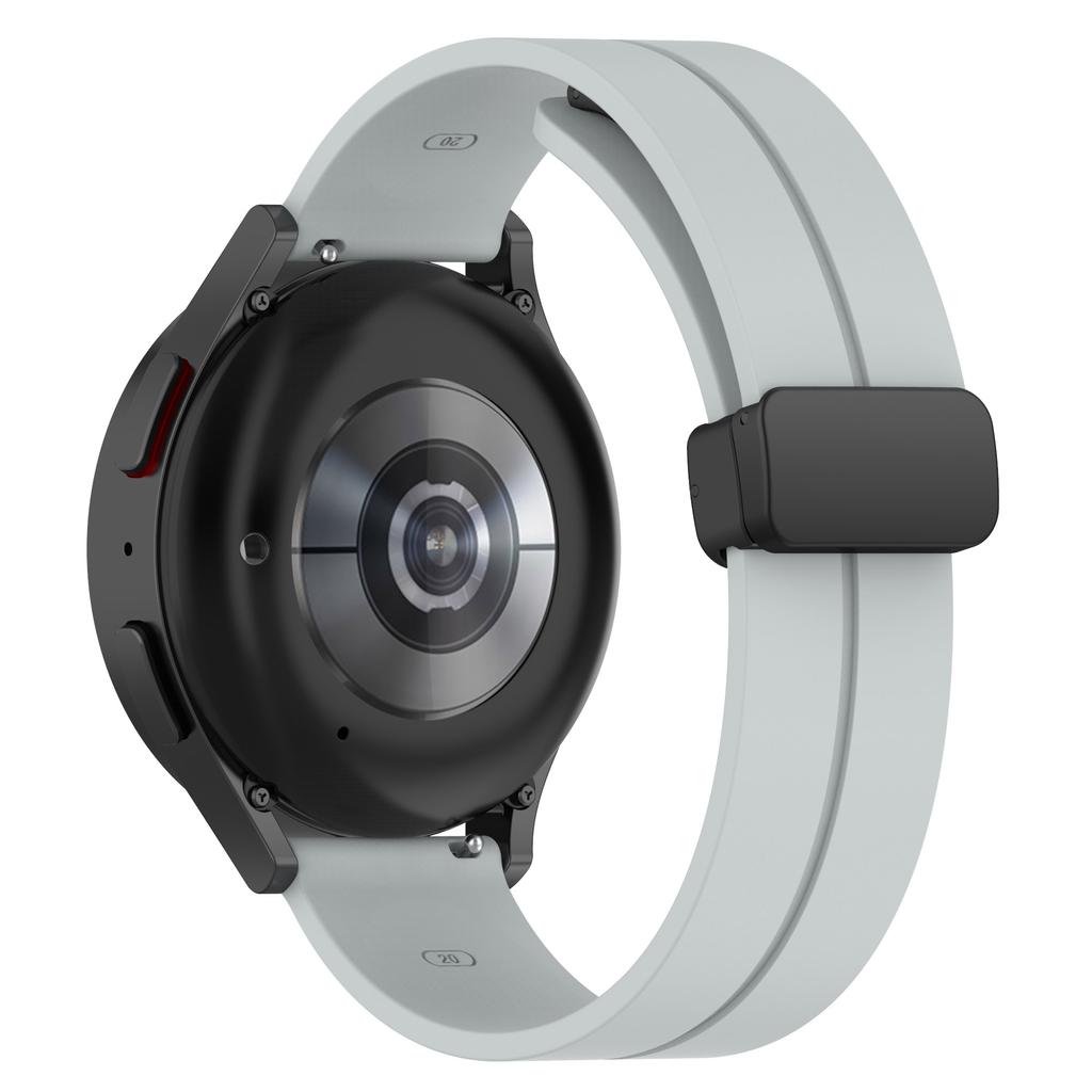 For Samsung Galaxy Watch 6/Watch 5/Watch4 40mm/44mm/Huawei Watch GT 3 42mm/Garmin Venu2 Plus Silicone Watch Band Magnetic Folding Buckle Sport Strap