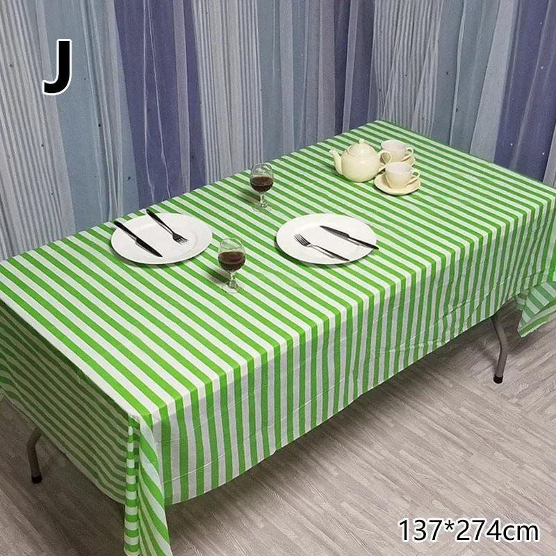 137*274Cm Disposable Tablecloth Plaid Stripe Wave Pattern Plastic Waterproof Oil-Proof Table Cover Christmas Party Picnic Mats