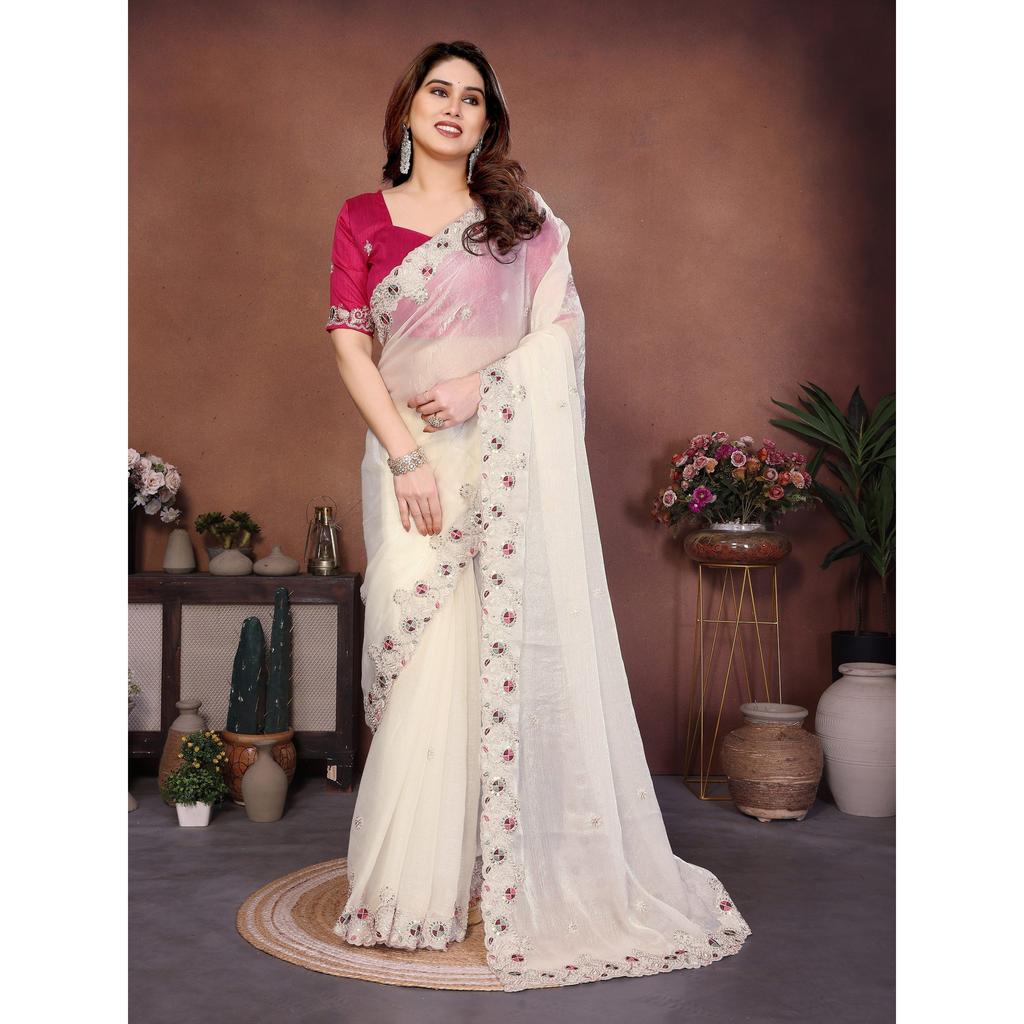 Royal Wedding Collection Soft Fendy Chiffon Silk Saree