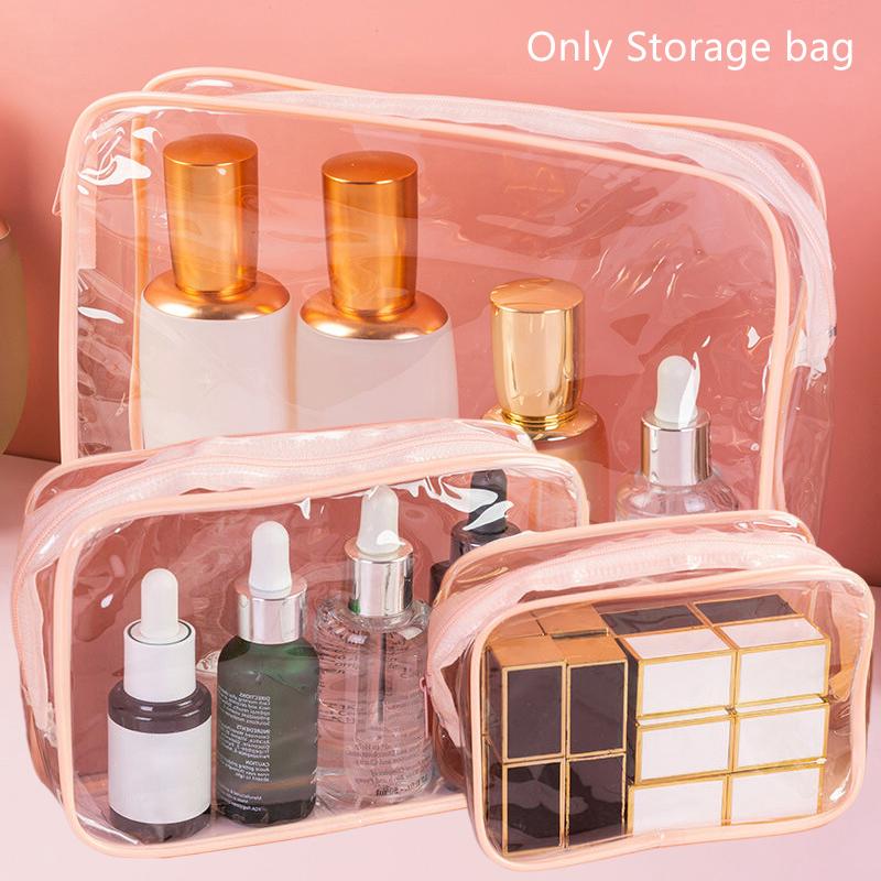Travel Storage Toiletry Organize Women Waterproof Pvc Cosmetic Portable Bag Transparent Zipper Make Up Case Female Wash Kit