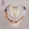 [BYSIFA] Women Scarf New Black Beige Silk Square Scarf Shawl Ladies Dot Prin Winter Scarves Bandana Spring Fall Head Scarfs Blue