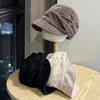 Korean Style Irregular Pleated Bright Silk Cloud Equestrian Hat for Women In Autumn and Winter New Versatile Casual Face Showing Beret