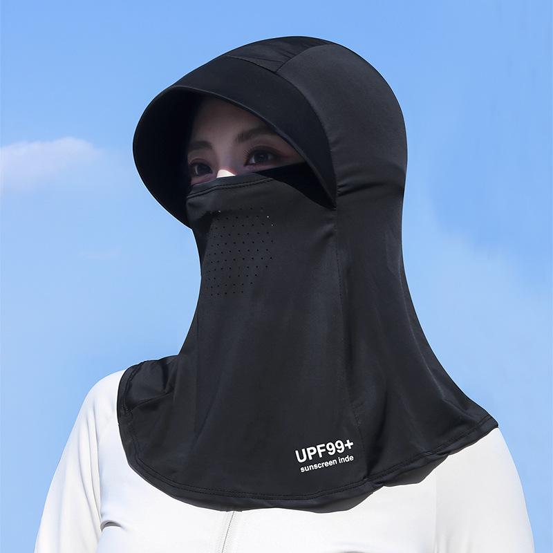 Sunshade Outdoor Riding Hat Women's Spring Summer Ice Silk Sunscreen Integrated Neck Cover Head Cover Face Cover
