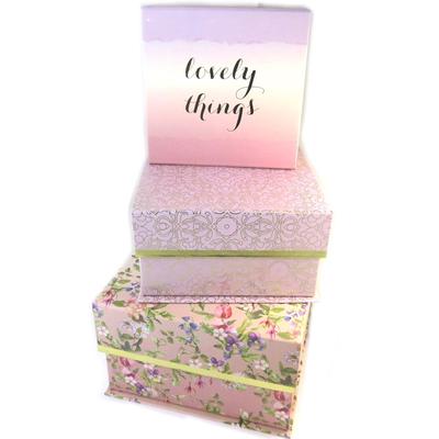 Les Trésors De Lily [P1080] - Set aus 3 stapelbaren Dosen 'Jardin des Plantes' rosa