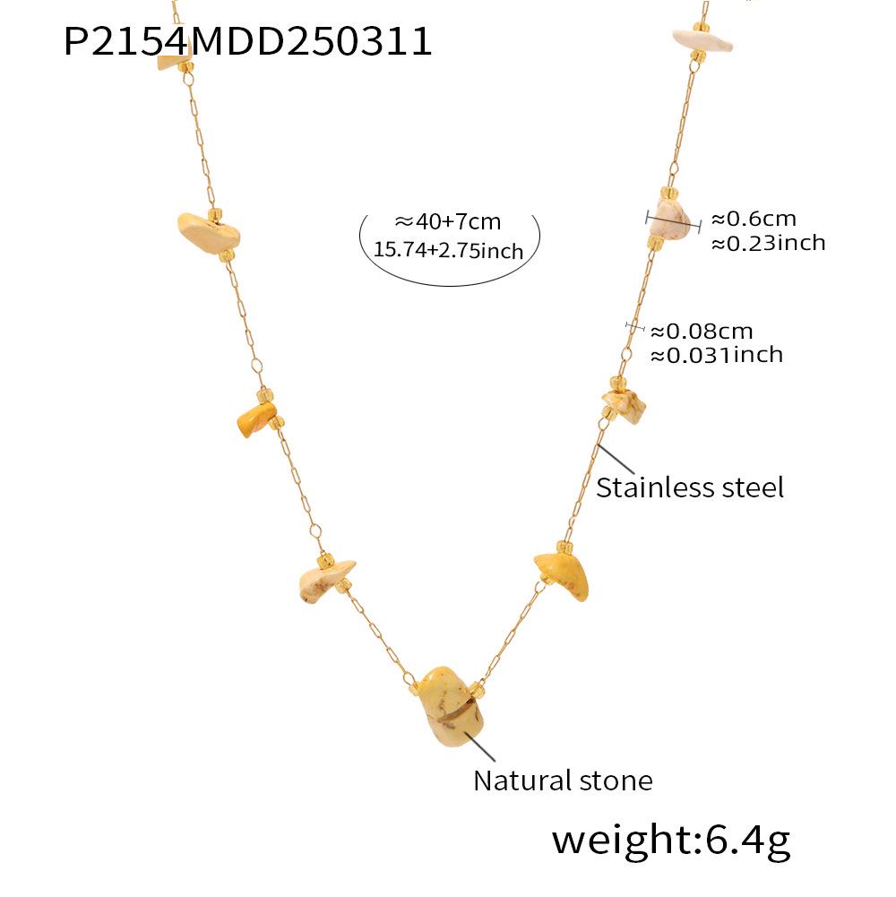 Bohemian Irregular Stone Necklace: Retro, Versatile Clavicle Chain for Women