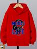 Patterned music-themed headphones, sporty and casual; stylish long-sleeved hoodie, boys' autumn/winter new sweatshirt.