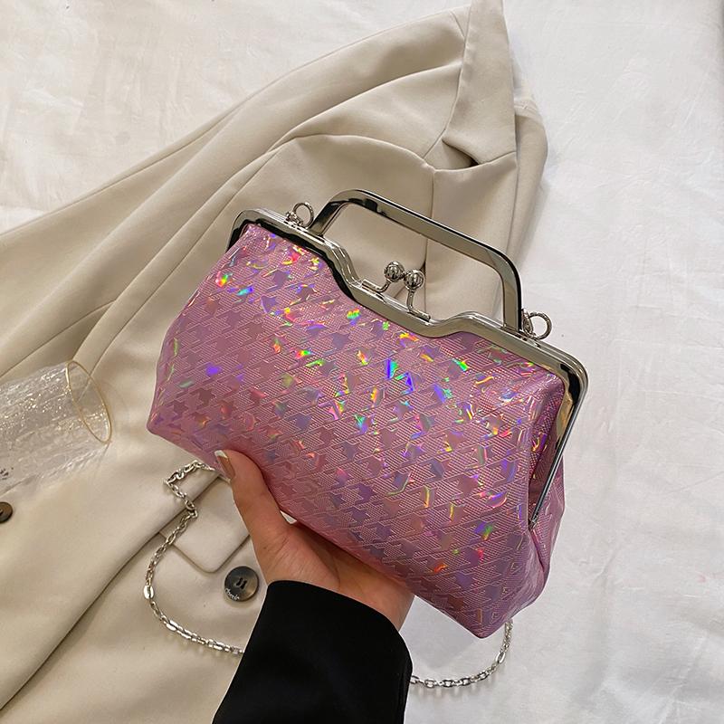 Luxury Designer Chain Glitter Evening Bag Party Bag for Women   Feminine Fashion Wedding Plutonium Leather Clutch Ceremony