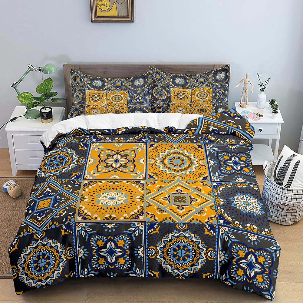 Bohemian Mandala Duvet Cover Boho Chic Hippie Bedding Mandala for Aducts Boys Girls Black White Bedroom Decoration Queen King