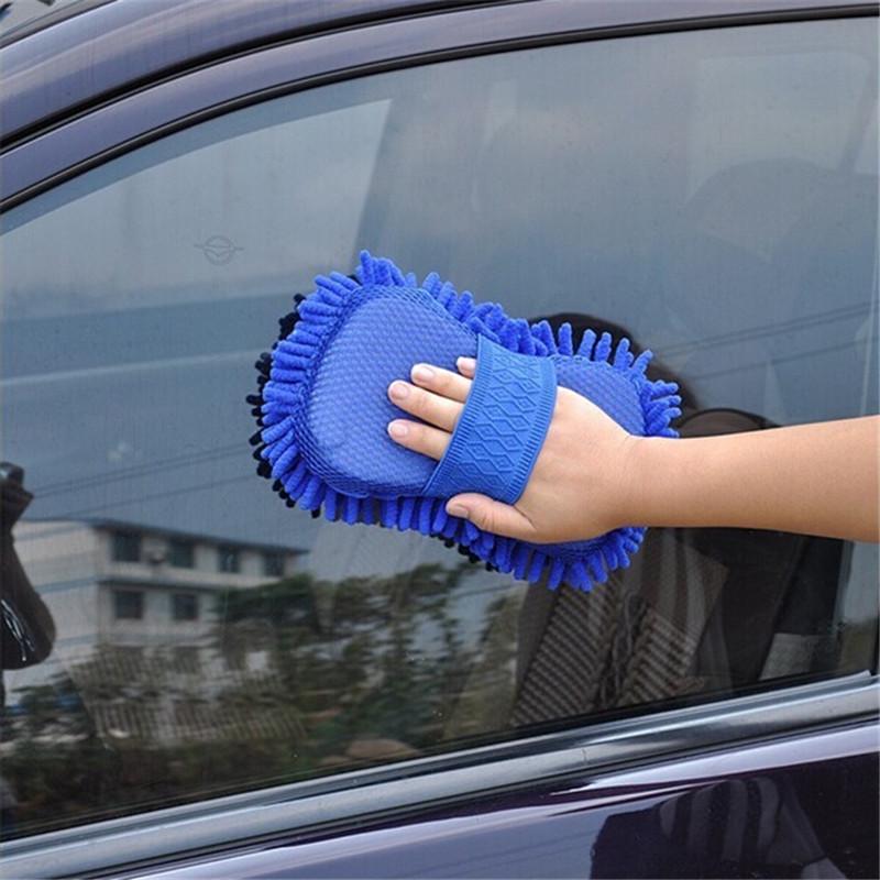 2Pcs Car Cleaning Brush Cleaner Tools Microfiber Car Washer Sponge Cleaning Washing Towel Auto Gloves Car Washing Accessories