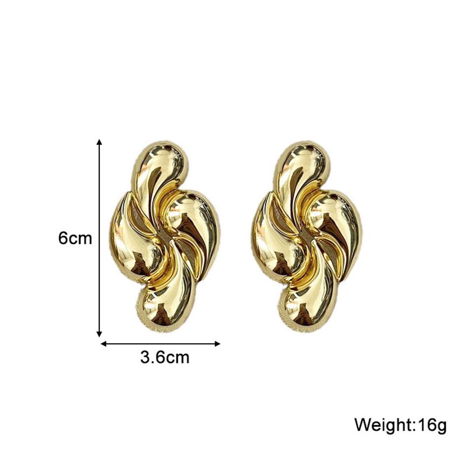 Punk Creative Four Waterdrop Personalized Geometric Smooth Drop Earrings for Women Big Geometry Hyperbole Fashion Party Jewelry