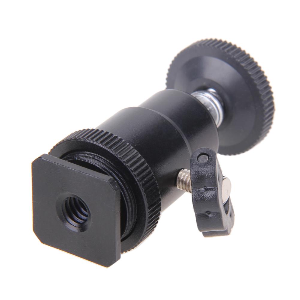 Aluminum Rotary Mount Stand 1/4 Hot Shoe Adapter Metal Flash Tripod Bracket with Lock Camera Accessories 360 Degree for GOPRO