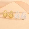 S925 Sterling Silver Micro-Paved Money Gourd Stud Earrings - European & American Retro High-End Jewelry