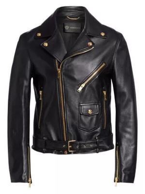 Chaqueta Nueva para Hombre de Cuero Genuino de Piel de Cordero Hecha a Mano Elegante Casual Motociclista Negra