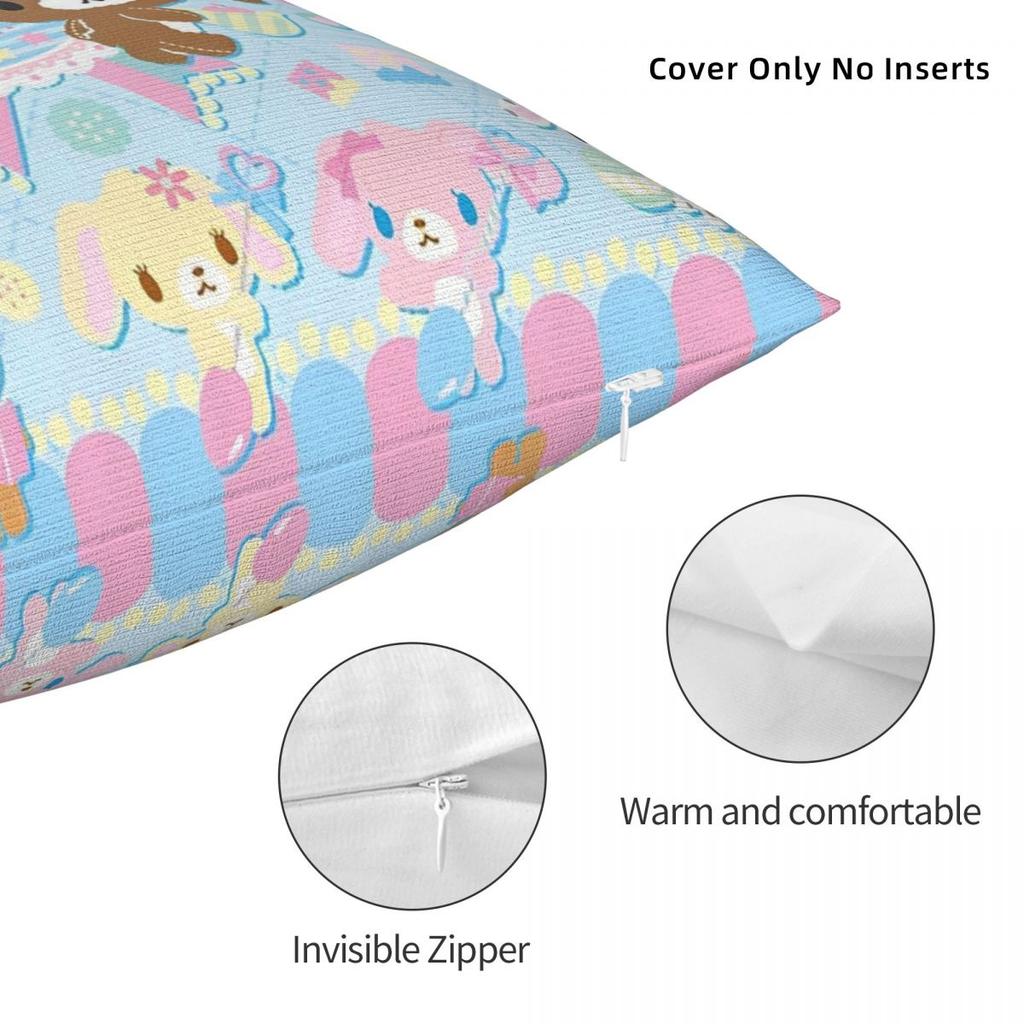 Sugarbunnies Anime Throw Pillow Cover Cushions for Sofa Cute Cartoon Awesome Pillowcase