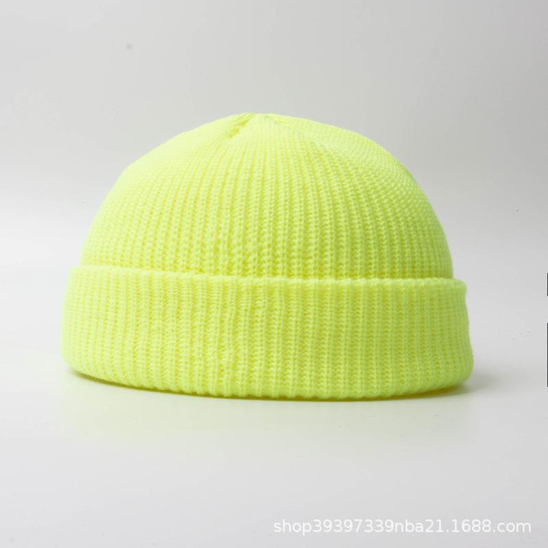 Knitted melon fur hat wool hat dome cold hat autumn and winter hat American retro knitted hat landlord hat