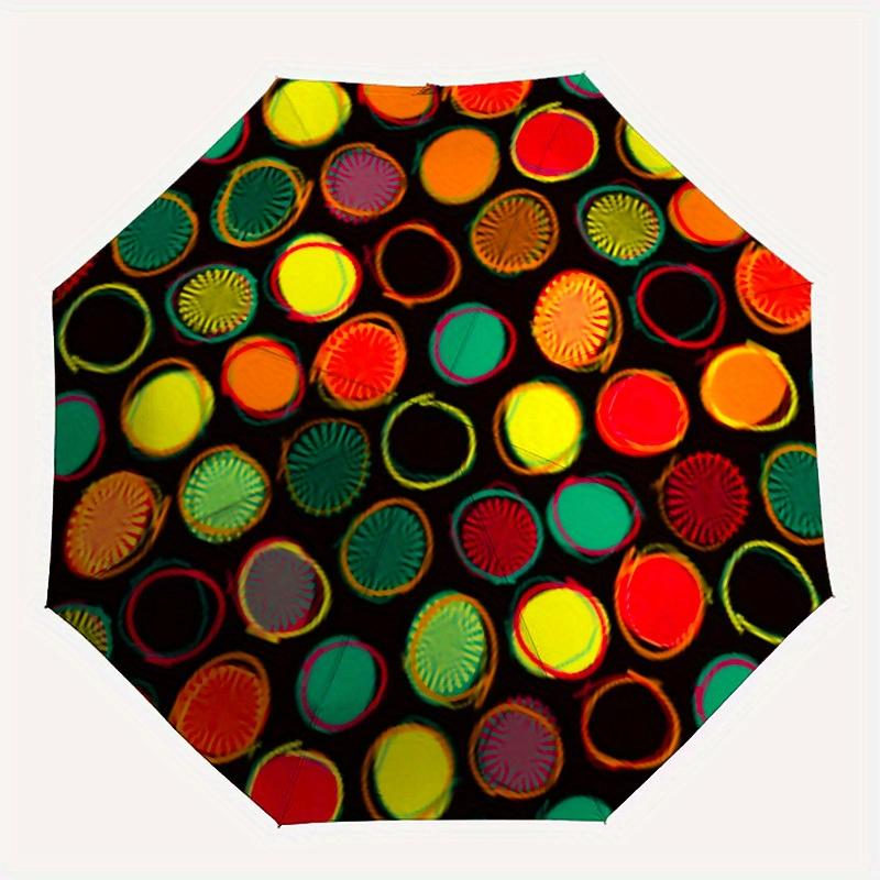 

1pc Colorful Circles Automatic Open/Close Umbrella, Umbrella with cartoon Design, Portable Compact Umbrella for Men & Women, Good Holiday Gi