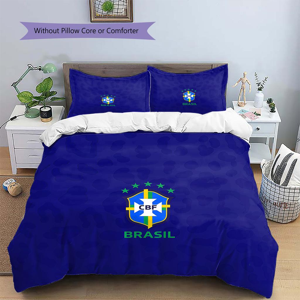 CBF Pattern Bedding Quilt Set Home Decoration Gift (1 * duvet cover + 2 * pillowcase without core)
