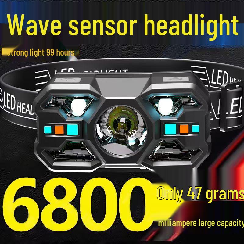 

Сверхлегкий налобный индукционный фонарь для ночной рыбалки - Суперяркий, длительное время работы от батареи Bright 5450K-6 Modes-Side Light