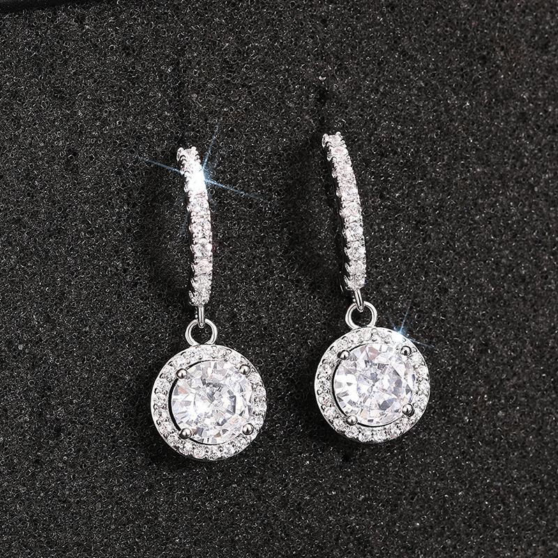 Moda liga de cobre zircão jóias brincos para presentes de festa de casamento feminino