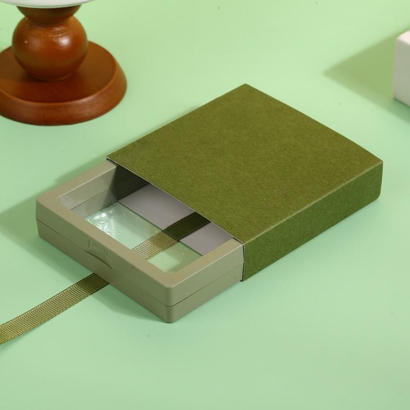 Necklace Ring Earing Bracelet StorageOrganizer Display Stand Solid Color Paper Gift Boxes Macaron Colored Packaging Gift Box PE Film Suspension Box