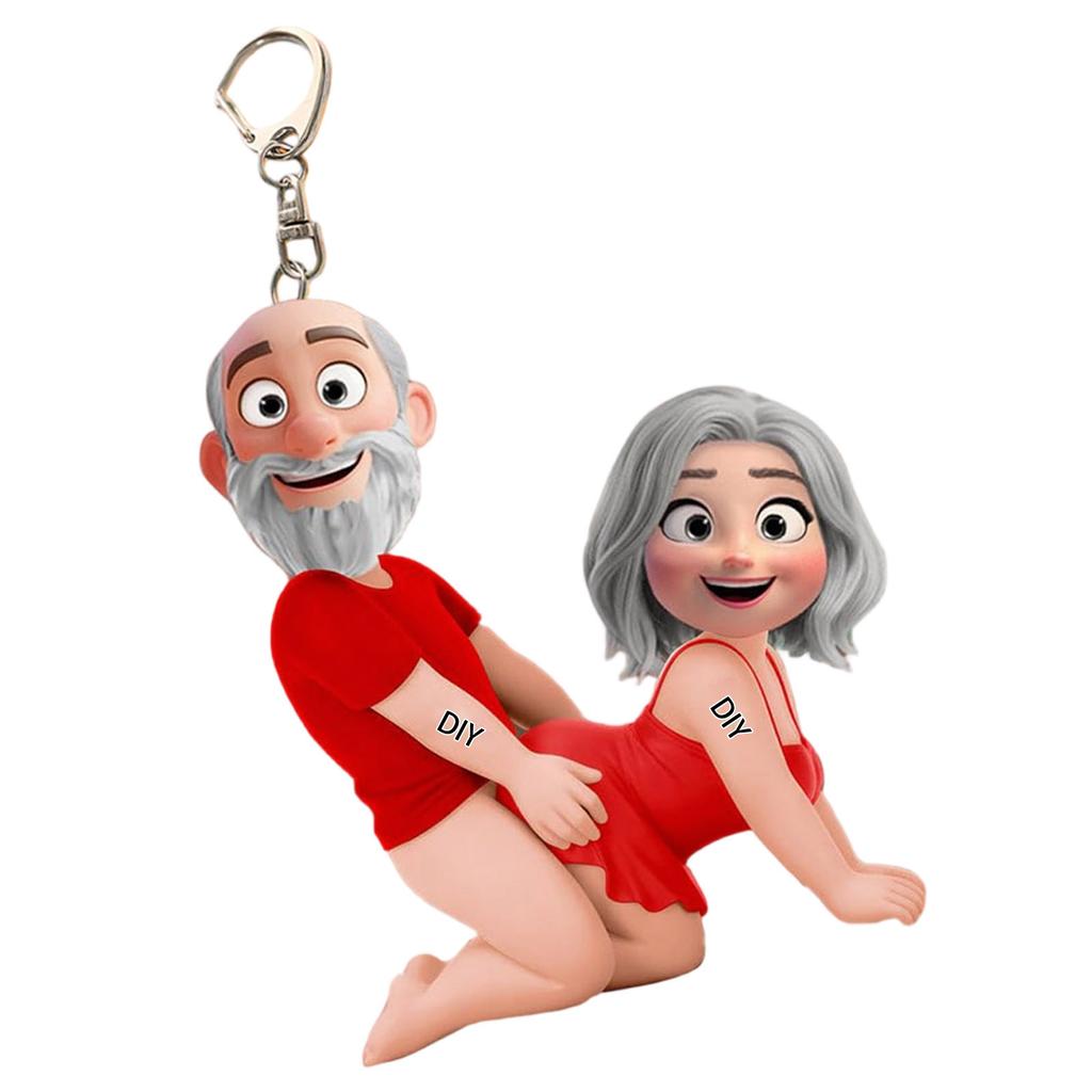 Personalized Couple Keychain - Gifts For Couple Funny Boyfriend Girlfriend Husband Wife Anniversary Valentine Day Gag Present Key Ring,2D,