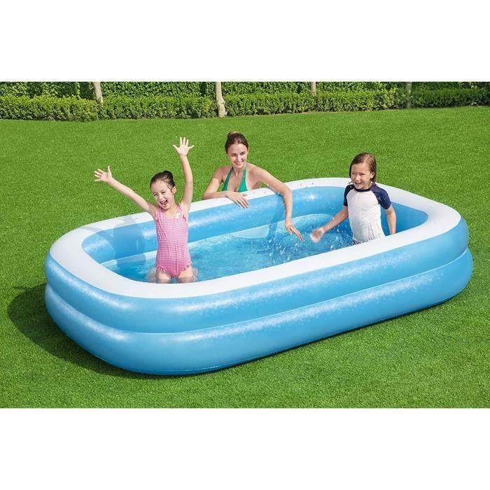 Bestway Rectangular Inflatable Pool 262 X 175 X 51 Cm - Blue and White - For Children - Outdoor Use