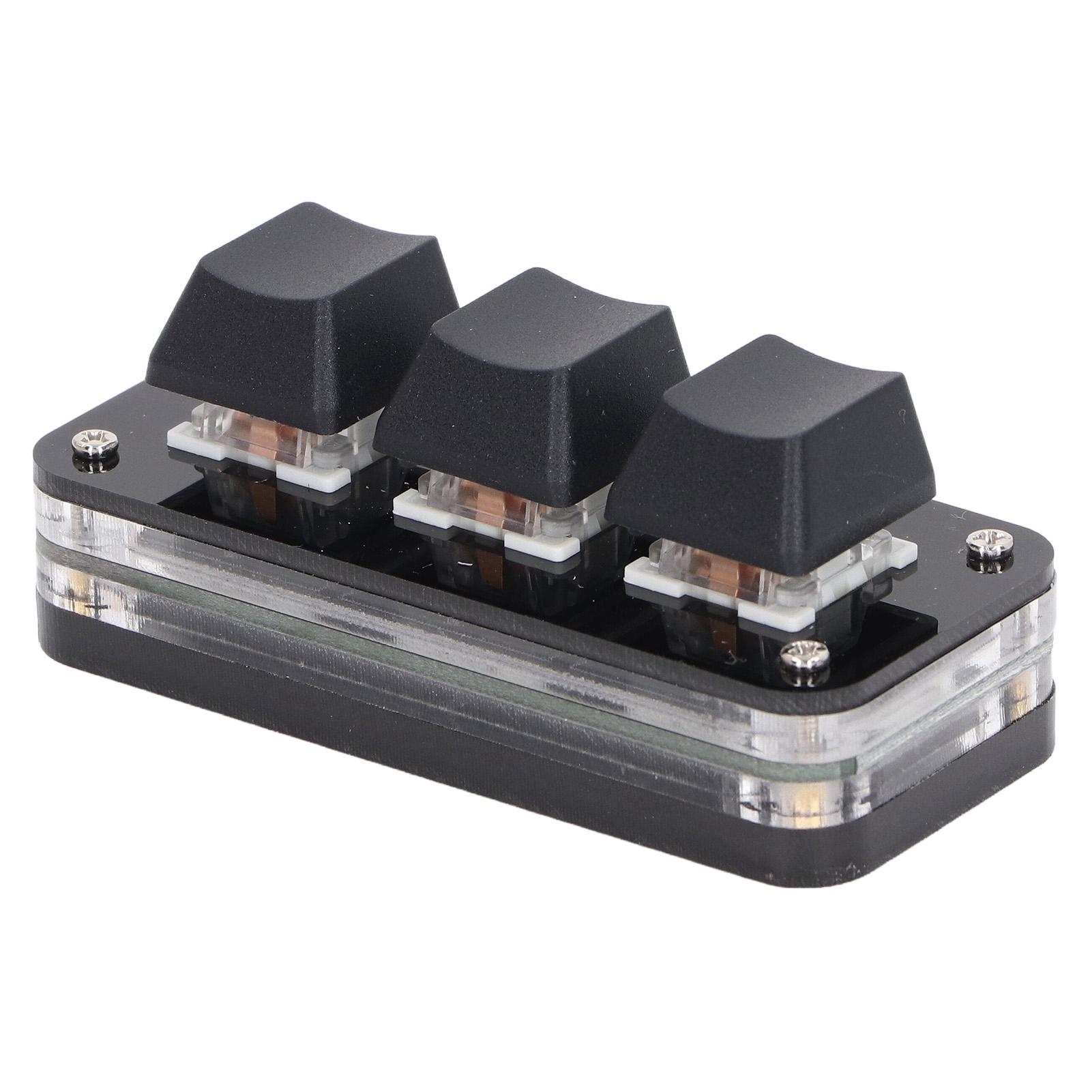 

3 Key Mini Keypad Industrial USB Customized Blue Switch Programmable Gaming Keypad with RGB Light