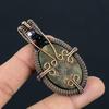 Sunstone & Kunzite Gemstone Handmade Pure Copper Wire Wrapped Pendant Jewelry For Thanksgiving