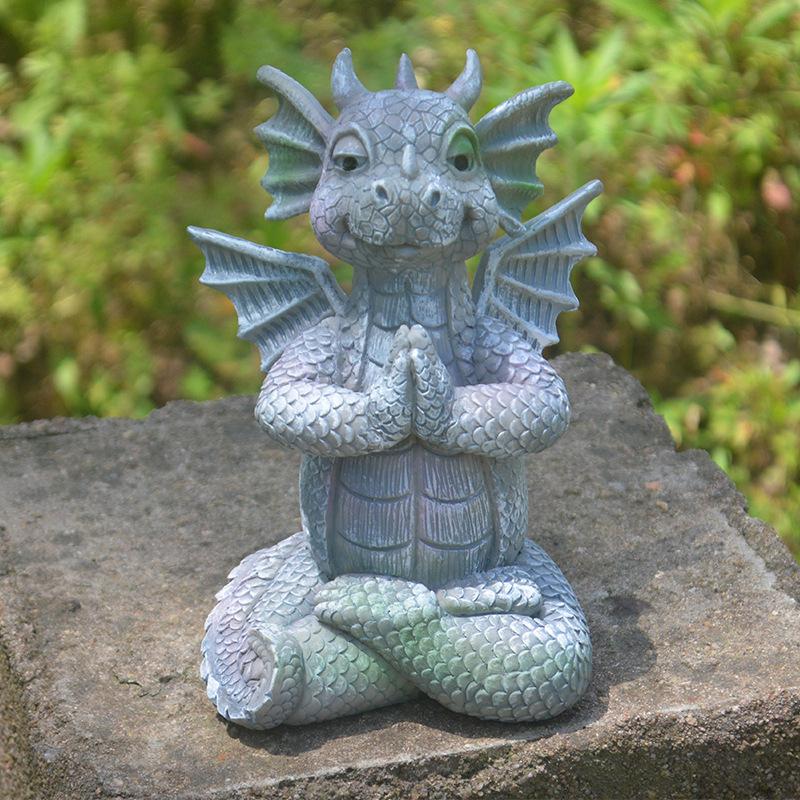Little Dragon Meditation Decoration Fun Home Resin Craft Statue Creative Garden Decoration Decoration Decoration Decoration