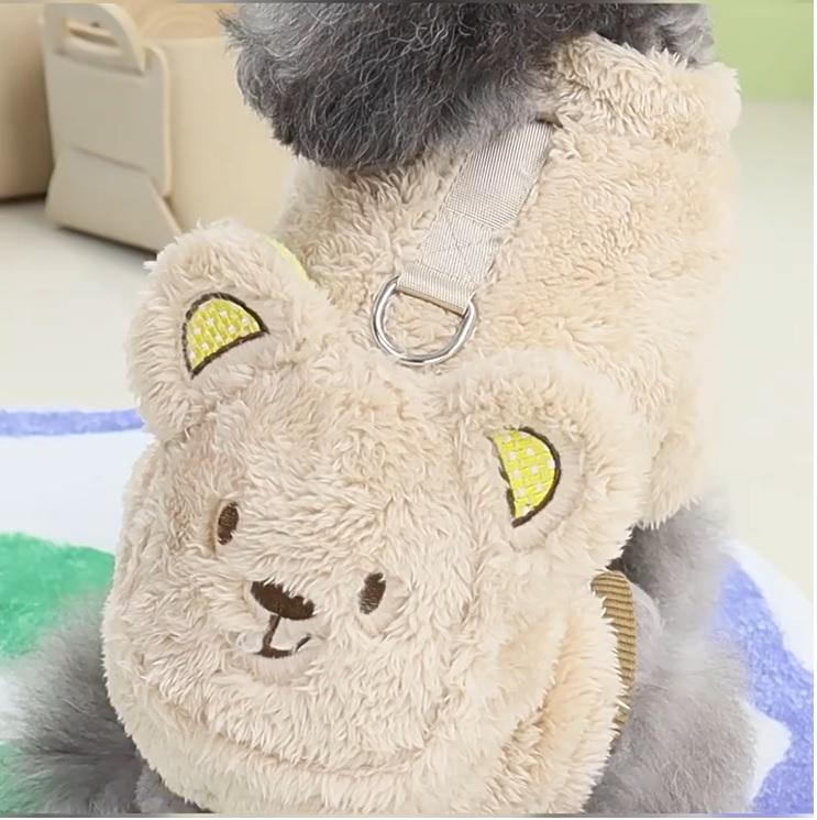 Bear Design Puppy Jumpsuit Vintervarme hundeklær for små hunder