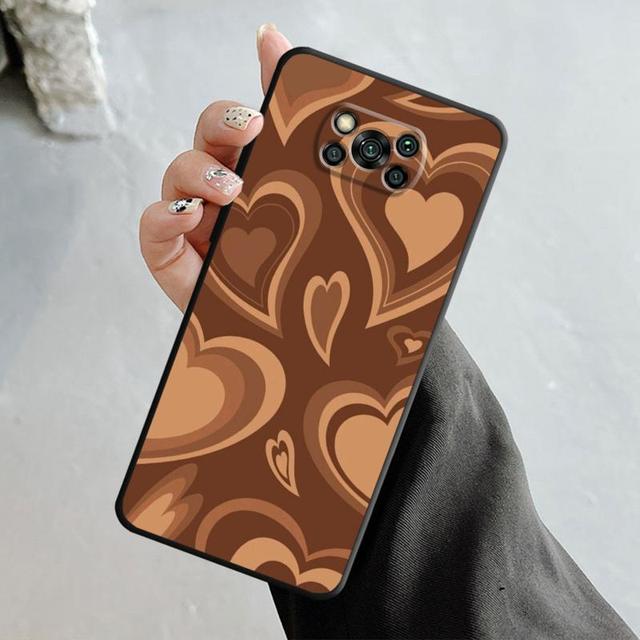 Pouzdro pro Xiaomi Poco X3 Nfc X4pro M3 C40 pro Mi 12 11 10 10t 8 Note10 Lite 11ultra 11t F1 Fashion Brown Love Wood Grain Texture