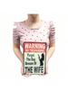 No Trespassing Beware Of The Wife Vintage Metal Wall Art Garage Decor Sign