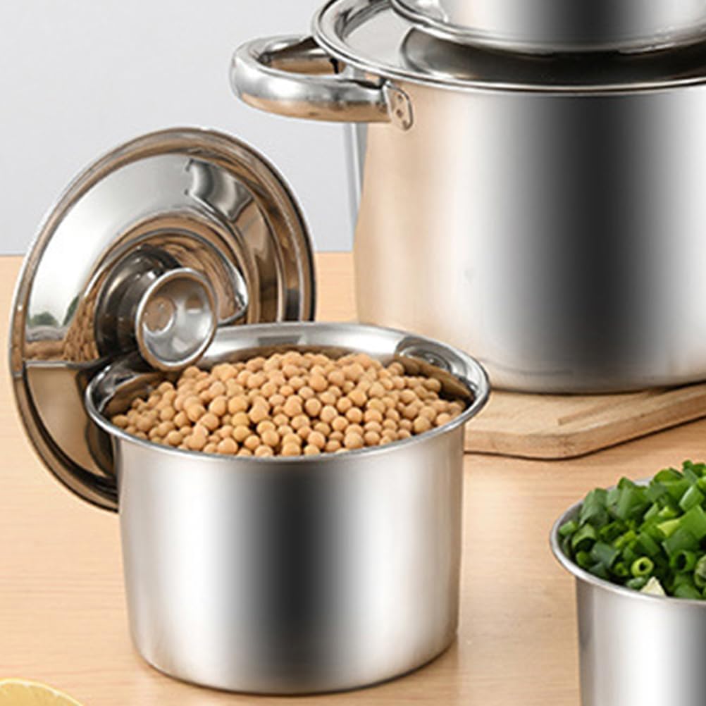 Milisten Stainless Steel Taste Cup Lid Mini Saucepan Lid Cookware Metal Seasoning Universal for Pots and Pans Universal Pot Stainless Steel 8 Inch