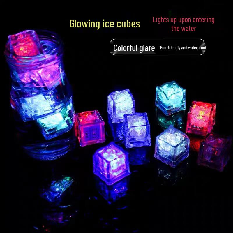 Water-Activated Multicolor LED Ice Cube Lights for Nighttime Ambience