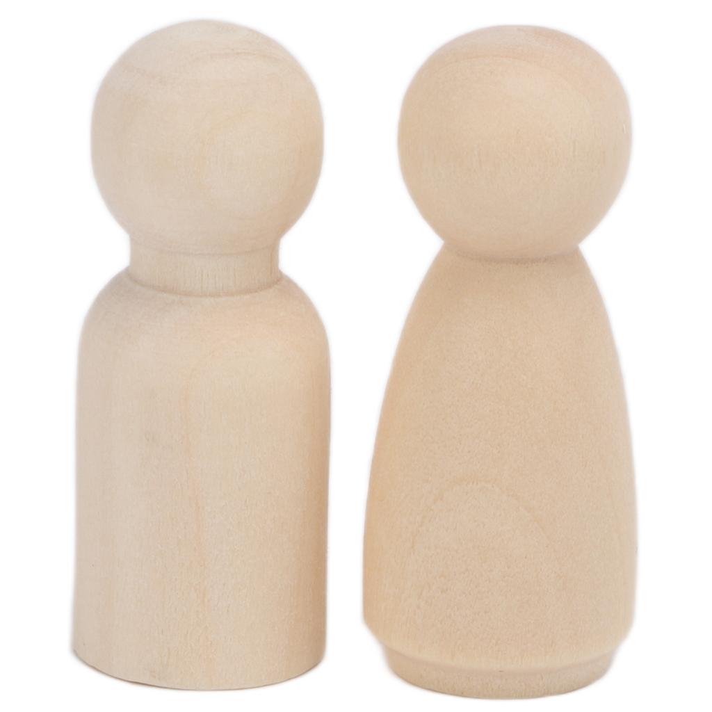 20pcs Wooden Peg Dolls Uned Angel Shape Toddler Wood Doll Bodies for Children   Craft Toys Gifts Graffiti