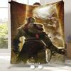 Classic God of War Games Kratos Flannel Blanket,Ultra Soft Plush Throw for Home Bedroom Bed Sofa Cover Office Camping Picnic