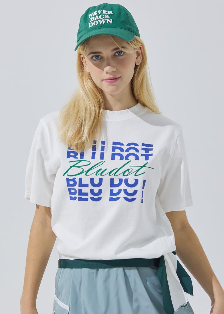 Blue Dot String Tape Point T-Shirt_Wh 85