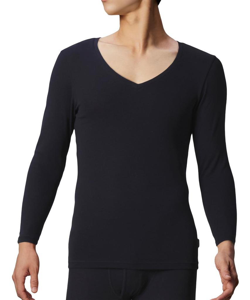 Bros by Wacoal Inner Brushed Cotton Size M Men's Top, Blend, 3/4 Sleeves, V-Neck, GL5021, Men's,